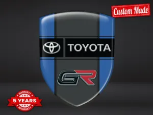 Toyota Stickers Résine Bombée Design Premium Étiquettes Chic